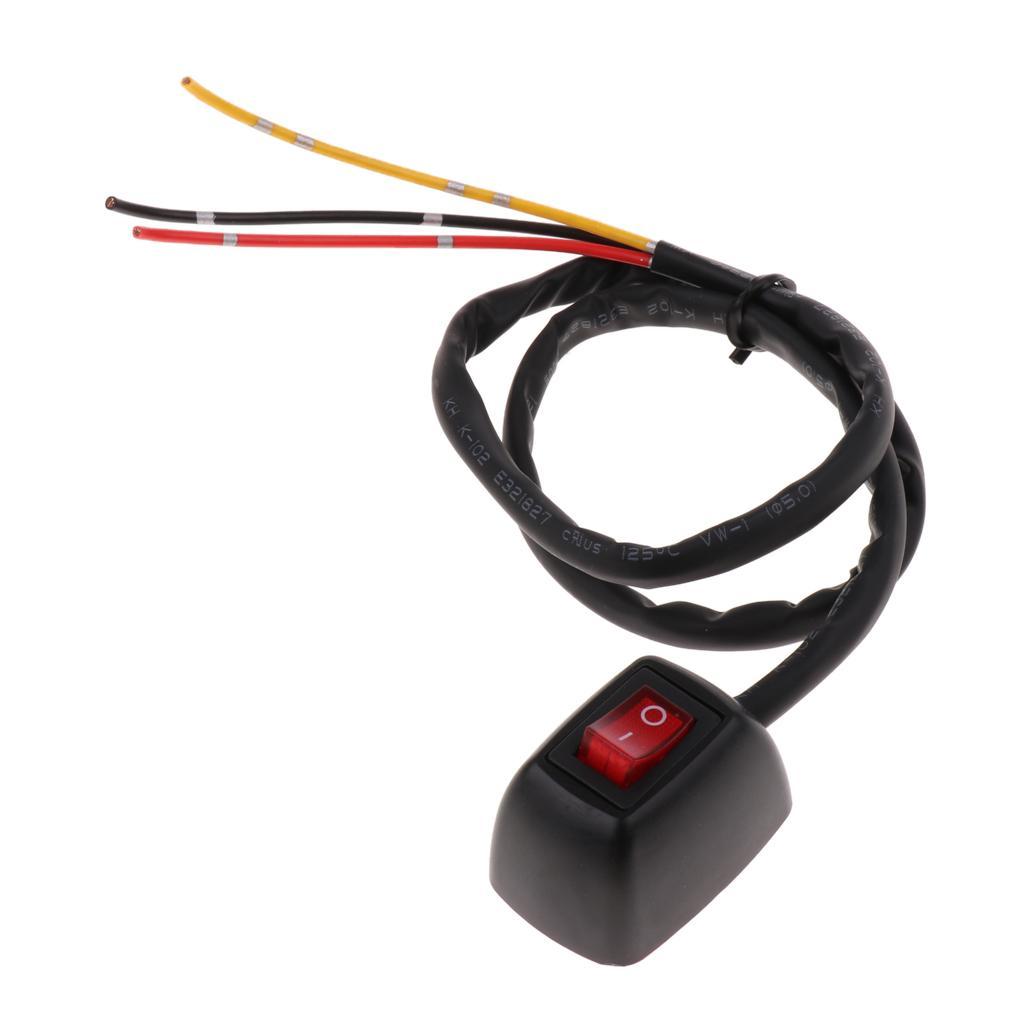 5x12V 10A Car Sticky Push Button Switch ON/OFF Control Ship Type Red Light