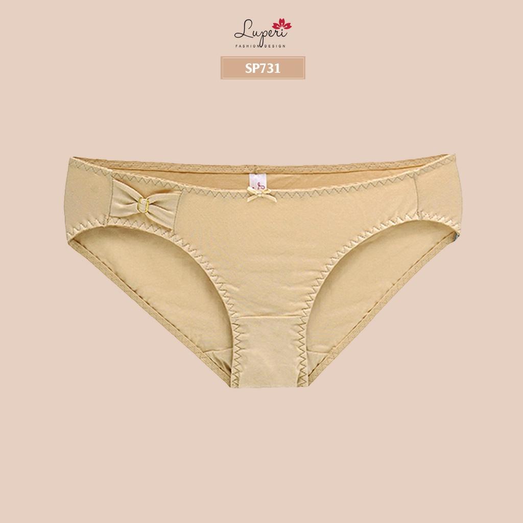 Quần Lót Nữ Cotton Cạp Vừa LUPERI SP731 Dáng Bikini Ren Viền Mông Mềm Mịn Co Giãn Thoáng Mát Chống Lằn Mông