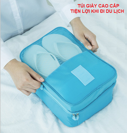 Túi Đựng Giày Cao Cấp, Túi Du Lịch Hàn Quốc, chống thấm ngăn mùi, xếp gọn đa năng trong vali túi Bag in Bag.
