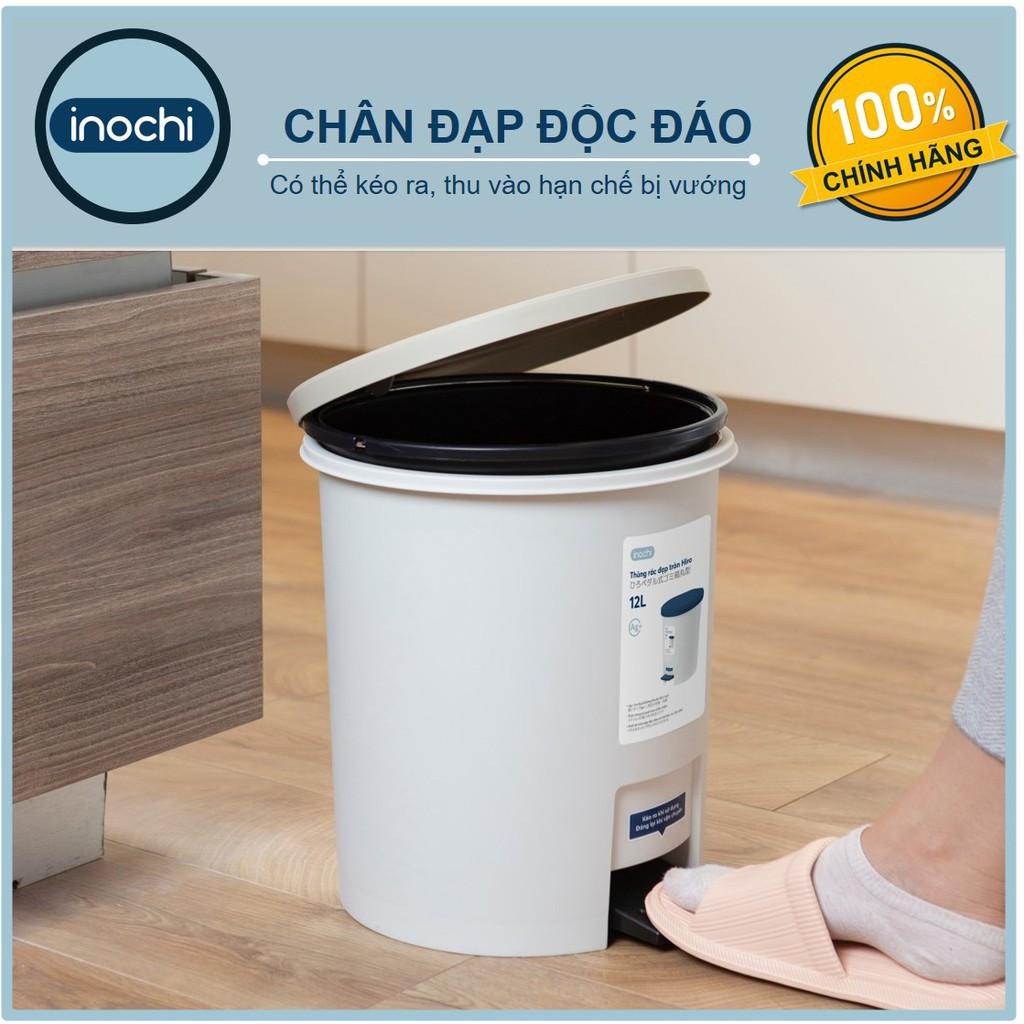 Thùng Rác Nhựa Đạp Chân Nắp Tròn inochi 6L 12 Lít Sọt Rác Văn Phòng mini thông minh THRT6L