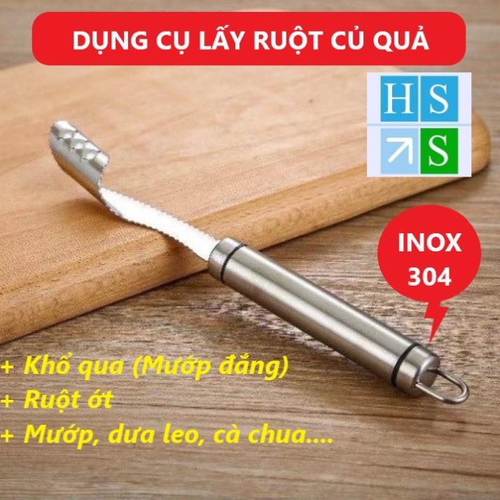 DỤNG CỤ LẤY RUỘT KHỔ QUA hạt củ quả trái cây INOX 304 dùng lấy ruột mướp đắng ớt dưa leo tiện dụng