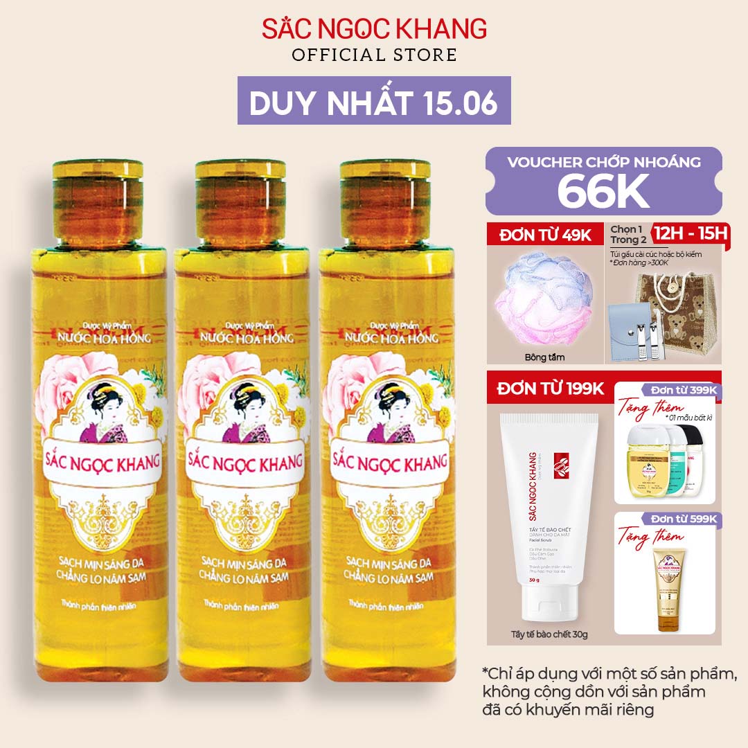 Combo 3 Chai Nước Hoa Hồng Sắc Ngọc Khang 145ml