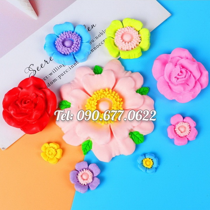 Khuôn silicone làm rau câu 4 hoa lớn nhỏ các loại - Mã số 1511
