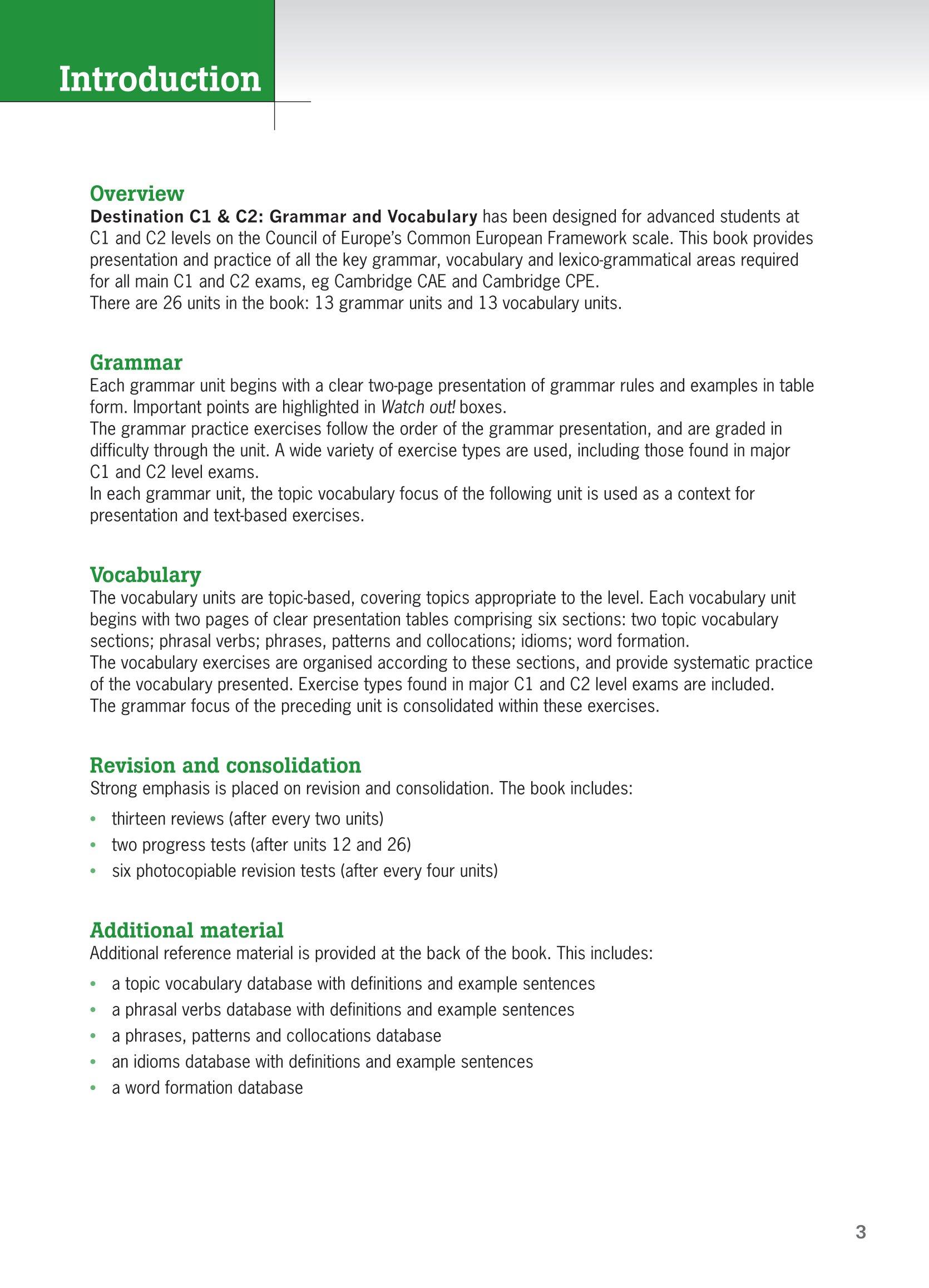 Destination C1 And C2 - Grammar And Vocabulary with Answer Key