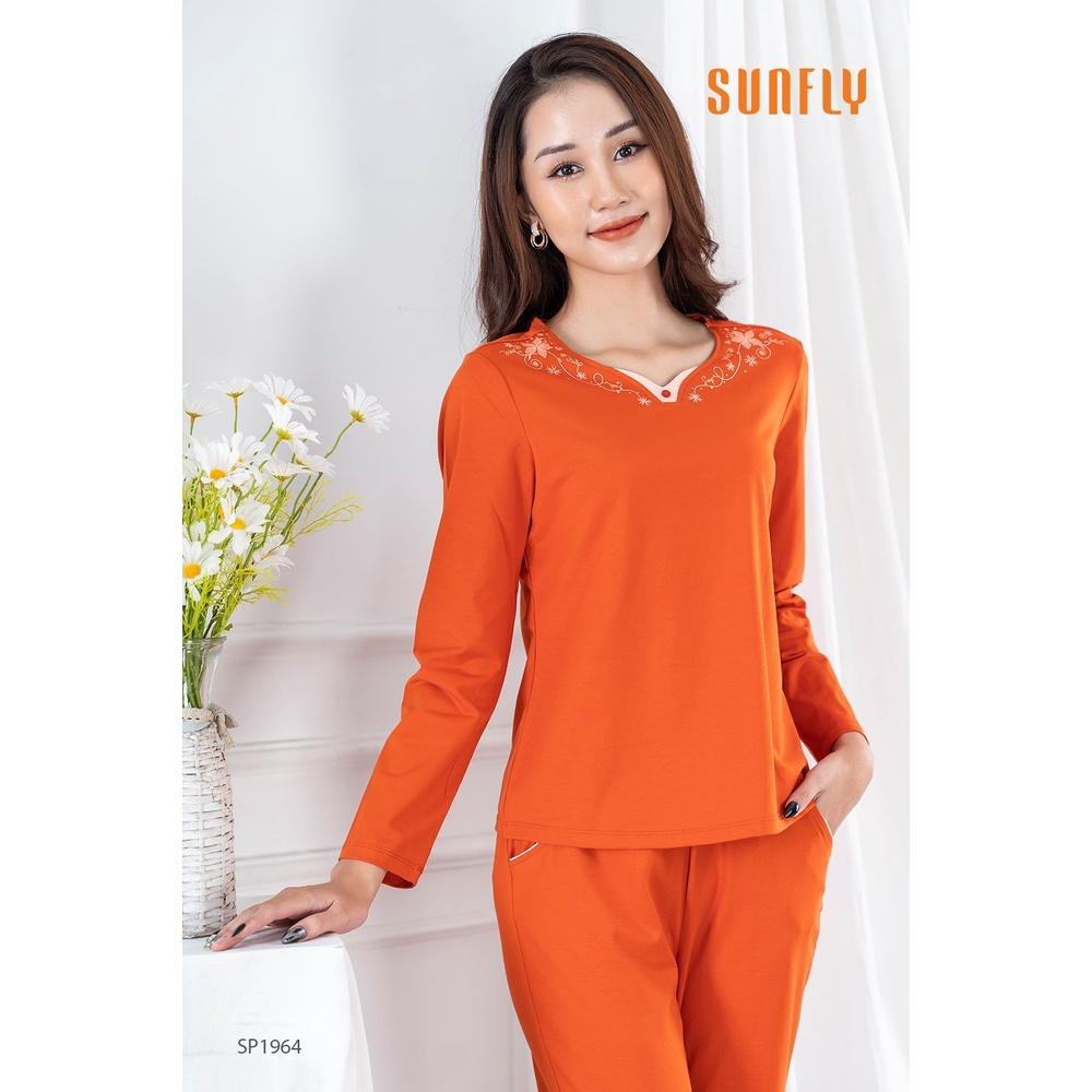 SP1964 ĐỒ BỘ MẶC NHÀ COTTON ÁO DÀI QUẦN DÀI