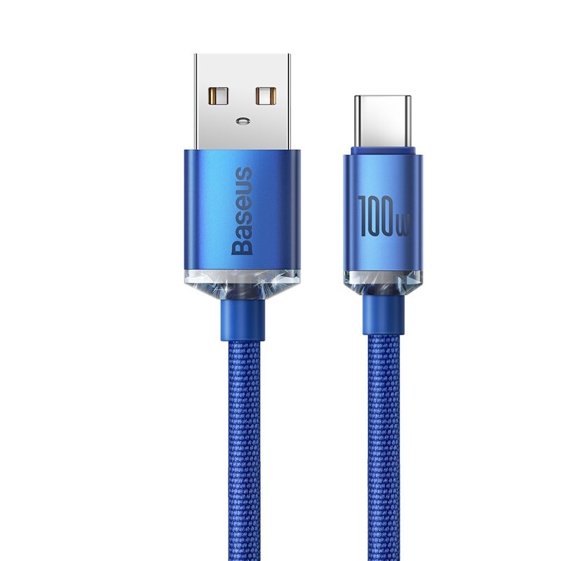 Cáp Sạc Siêu Nhanh Baseus Crystal Shine Series Fast Charging USB to Type-C 100W (Supercharge 5A &amp; Data Cable) - Hàng Chính Hãng