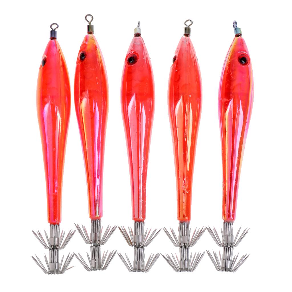10pcs Squid Lure Jig Hook Lure Hard Plastic Baits Glow in Dark Fishing Tool