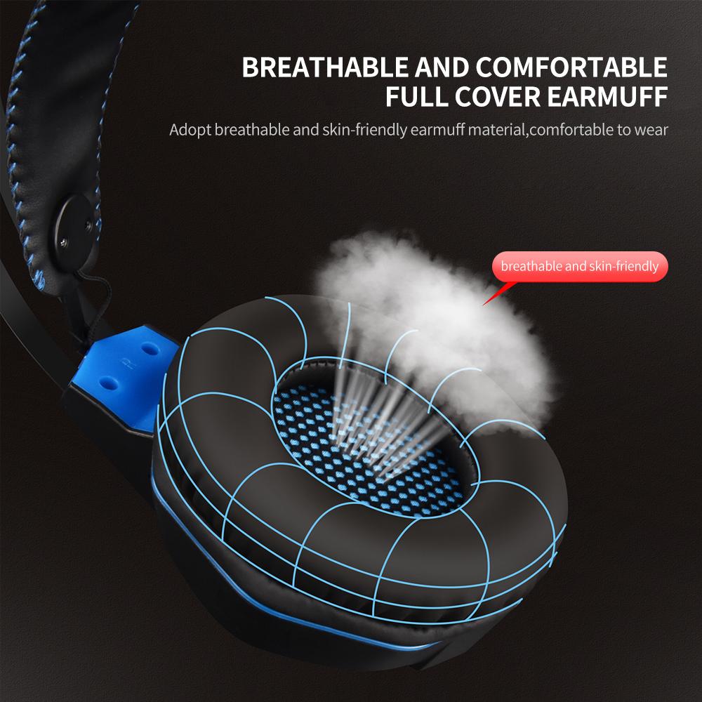 Tai nghe chơi game có dây OVLENG OV-P20 3.5mm âm thanh nổi ánh sáng LED có mic xoay thay thế - Màu đỏ