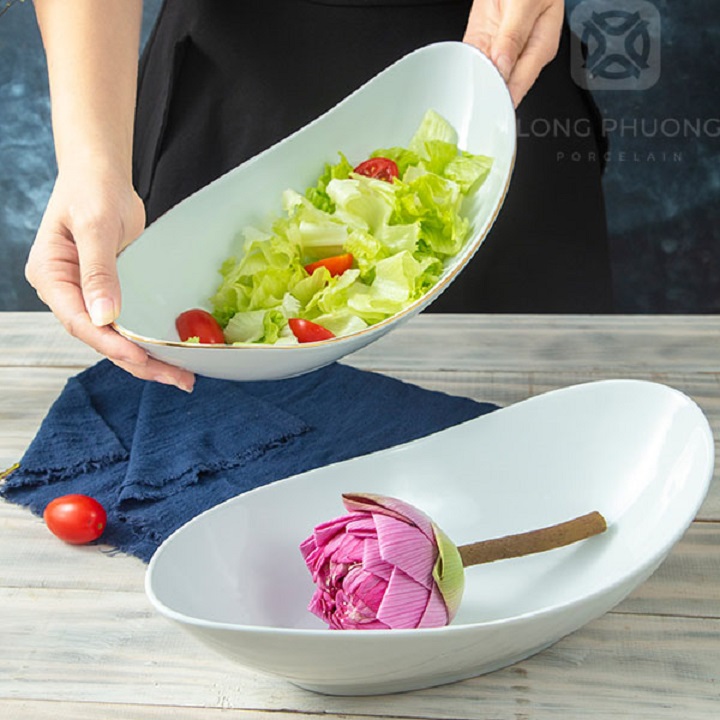 Đĩa Thuyền Hình Quả Xoài 30cm Sâu Lòng Cao Cấp