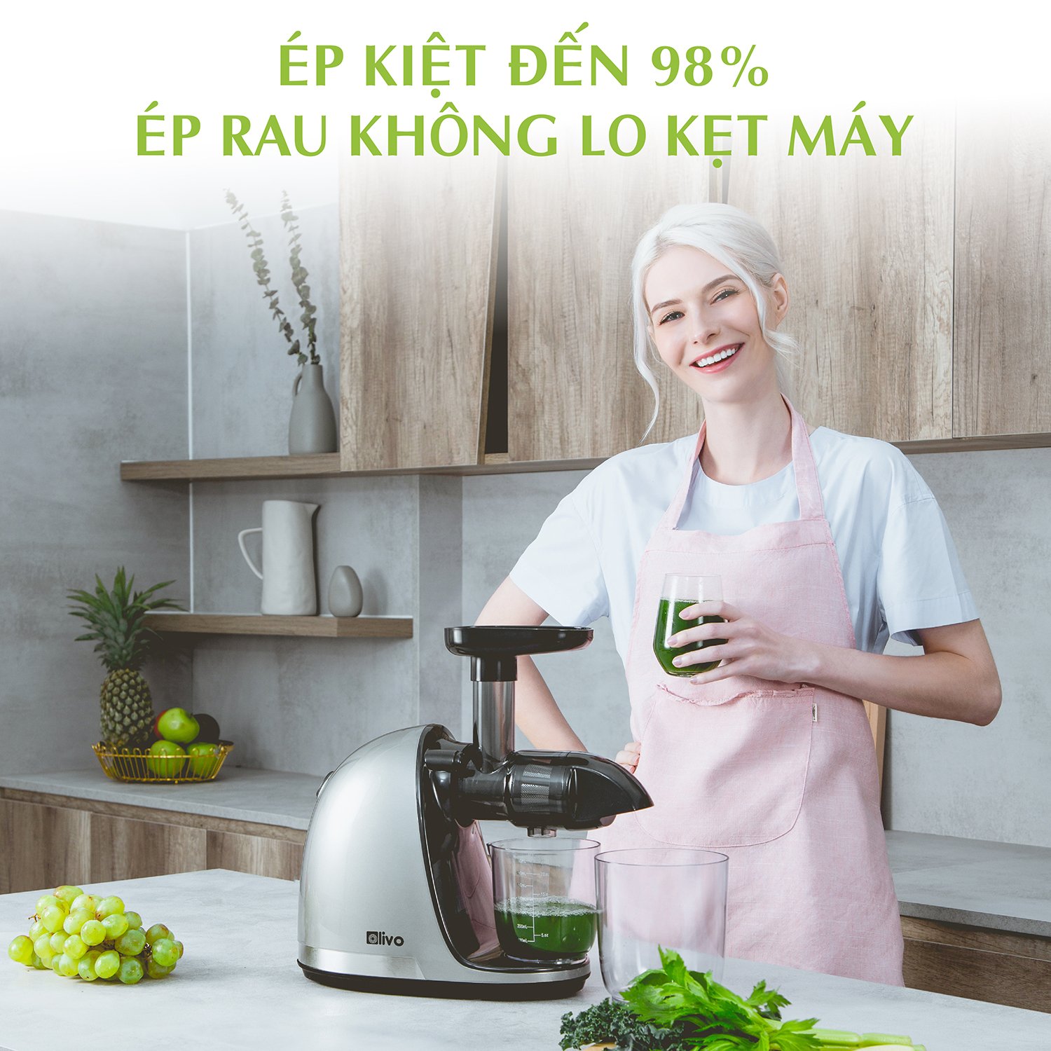 Máy ép trái cây, ép rau trục ngang Olivo SJ22