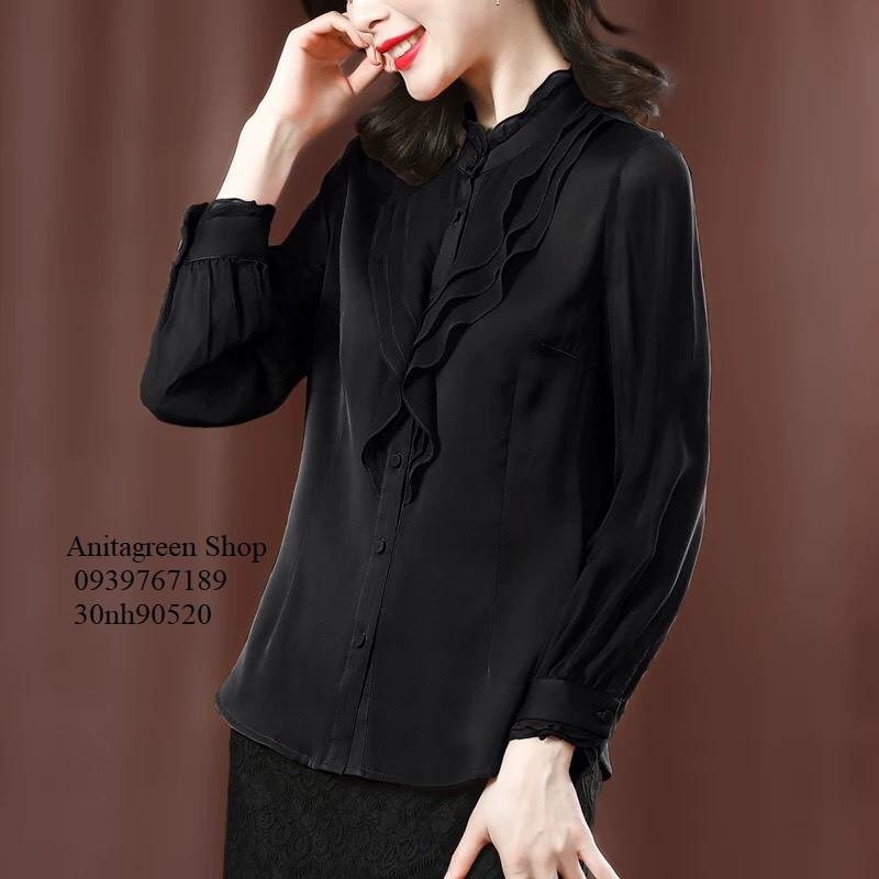 Tk90520-SƠ MI NỮ VIỀN BÈO TAY DÀI s-6xl