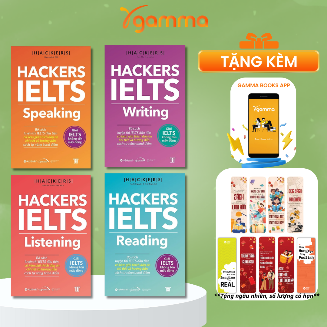 Combo/Lẻ Hackers IELTS: Listening + Reading + Speaking + Writing