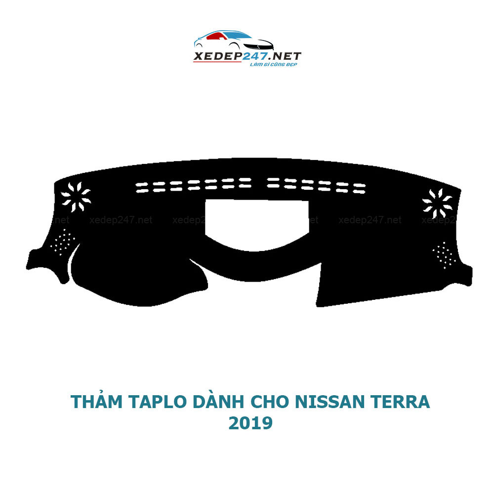 Thảm Taplo dành cho xe Nissan Terra 2019 chất liệu Nhung, da Carbon, da vân gỗ