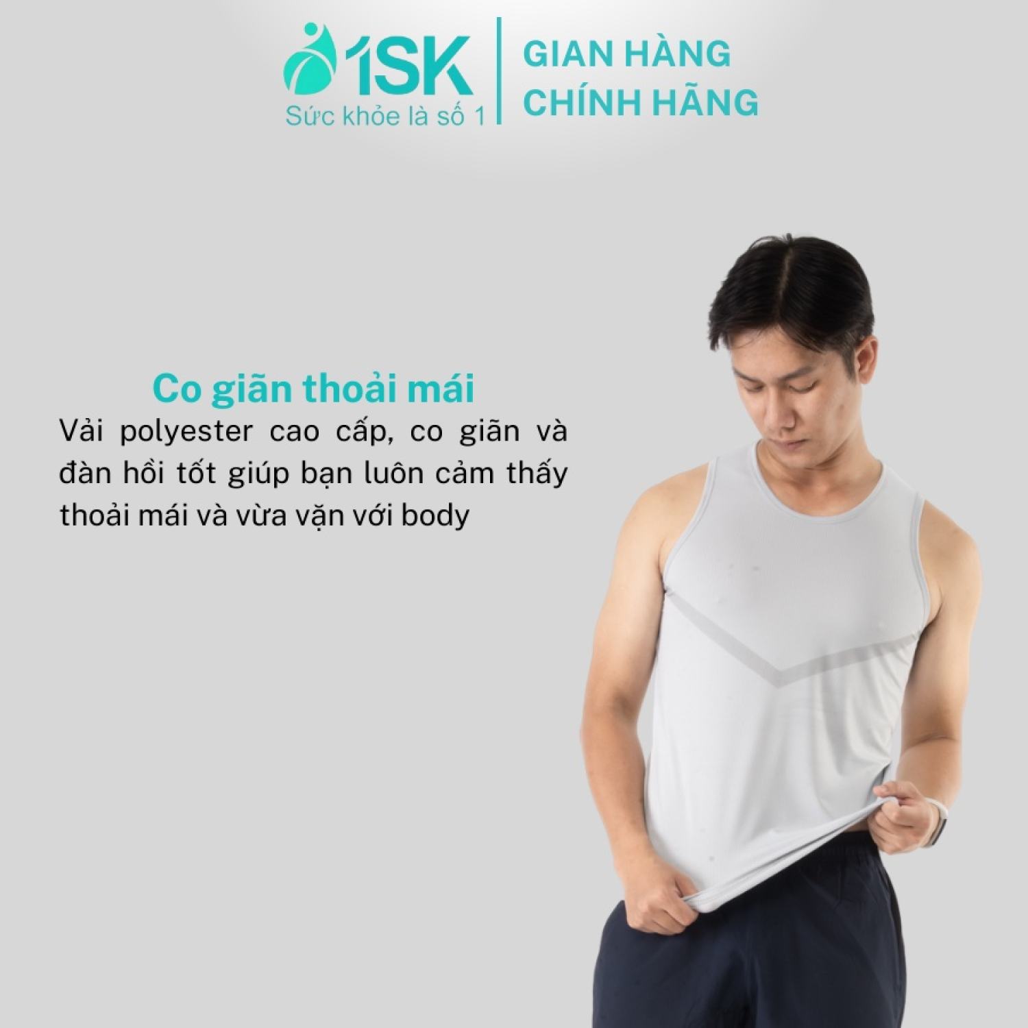 Áo tanktop thể thao nam 1SK Comfort Running áo ba lỗ mềm mại thoáng mát co giãn tốt