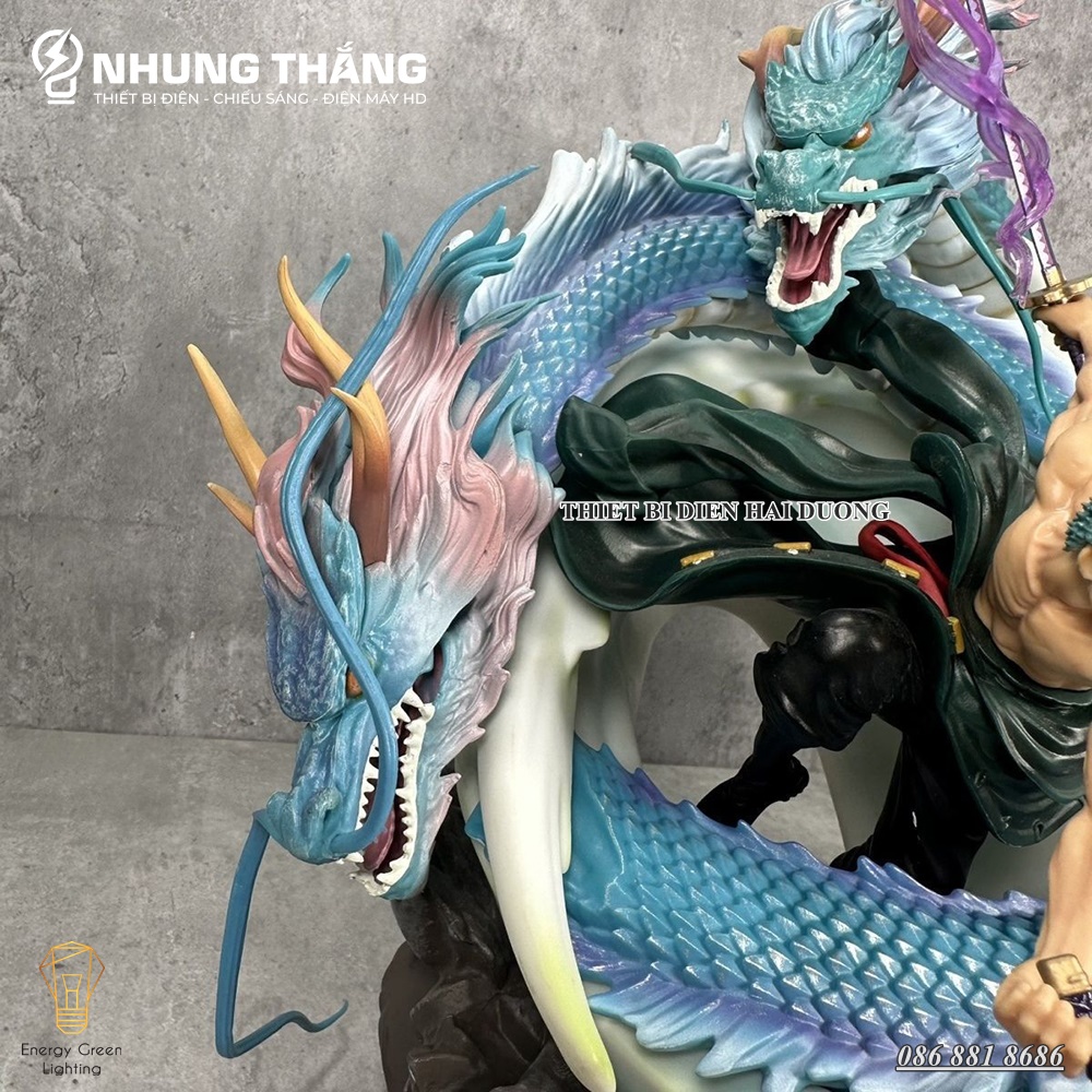 Mô Hình One Pice Zoro Tam Long Siêu Chất OP-002 - Cao 35cm - 2 Đầu Thay Thế - 3 Kiếm Hiệu Ứng - CÓ VIDEO