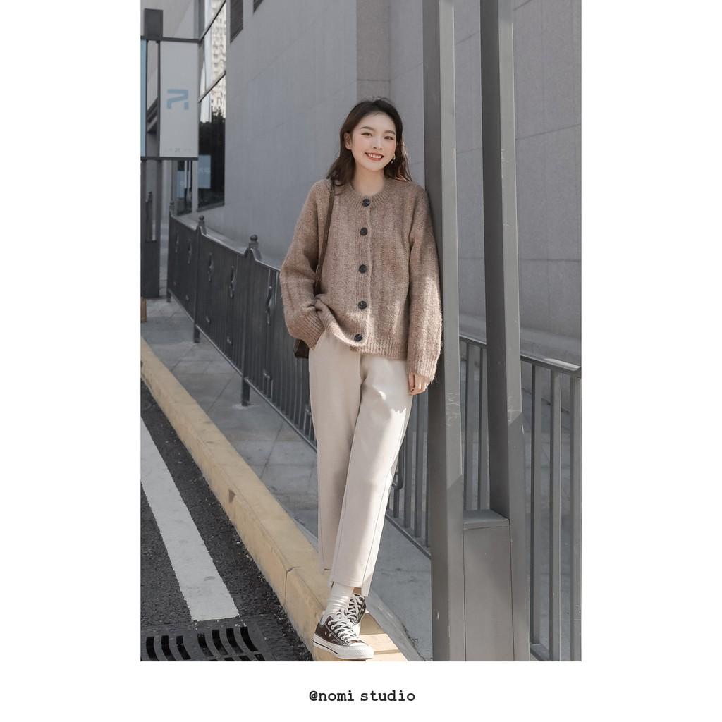 Áo khoác mặc ngoài áo khoác ngắn dệt kim áo len cardigan phong cách Hàn