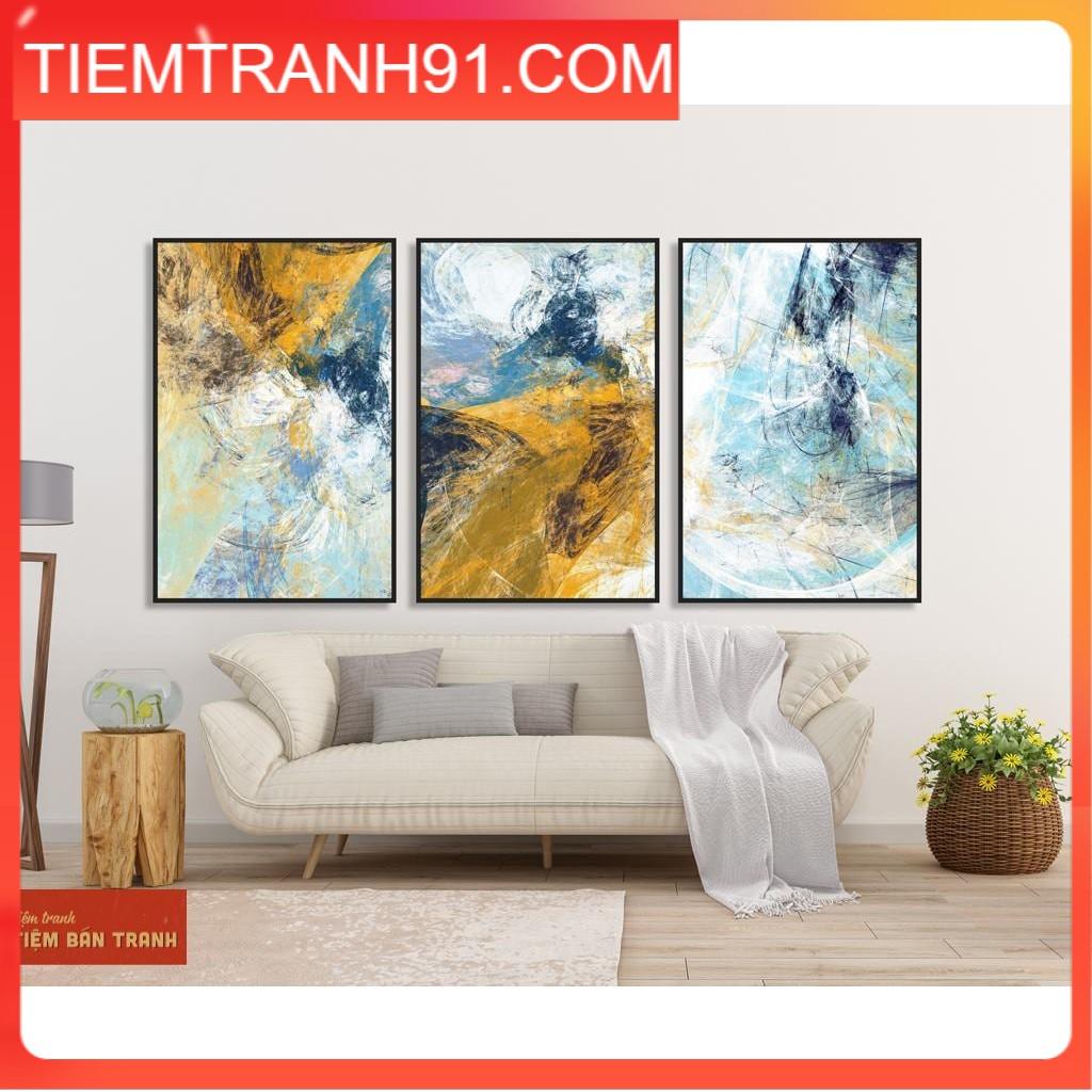 Tranh treo tường - Bộ 3 bức canvas tổng hợp 75 , tranh canvas giá rẻ