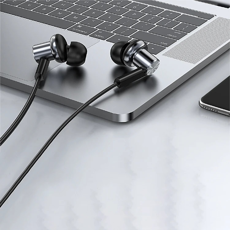 Tai nghe nhét tai In Ear có dây Jack 3.5mm hiệu WIWU EB311 âm thanh Hifi HD, hỗ trợ nghe gọi, mic đàm thoại - Hàng nhập khẩu