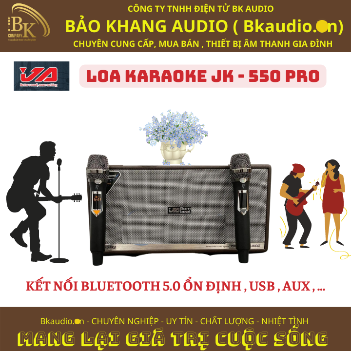 Loa kéo Mini JA. Model JK 550 Pro. Công suất 300W , Pin dùng liên tục 5 - 6H . Âm thanh chất , phù hợp với picnic , karaoke hội nhóm phượt , trợ giảng ......