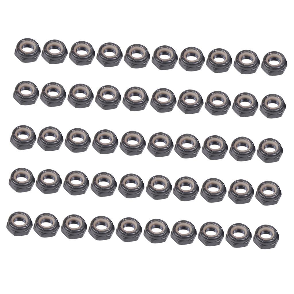 50 Pieces Skateboard Longboard Trucks Wheels Replacement Nuts Hardware