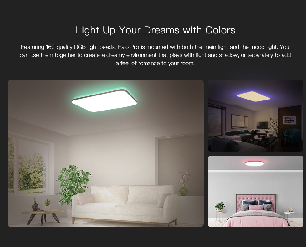 ĐÈN LED ỐP TRẦN THÔNG MINH XIAOMI YEELIGHT HALO 2020, YLXD49YL, 930X630 MM, 100W, RGB 16 TRIỆU MÀU, HỖ TRỢ APPLE HOMEKIT