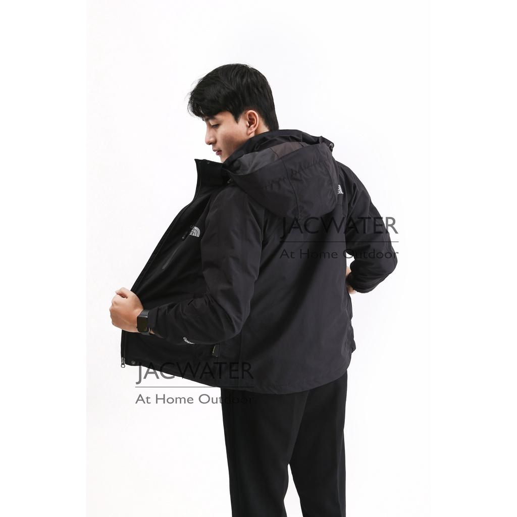 Áo khoác gió nam nữ 2 lớp trượt nước màu trơn thể thao