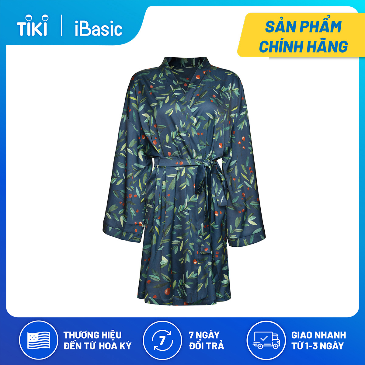 Áo choàng kimono lụa satin iBasic SW055