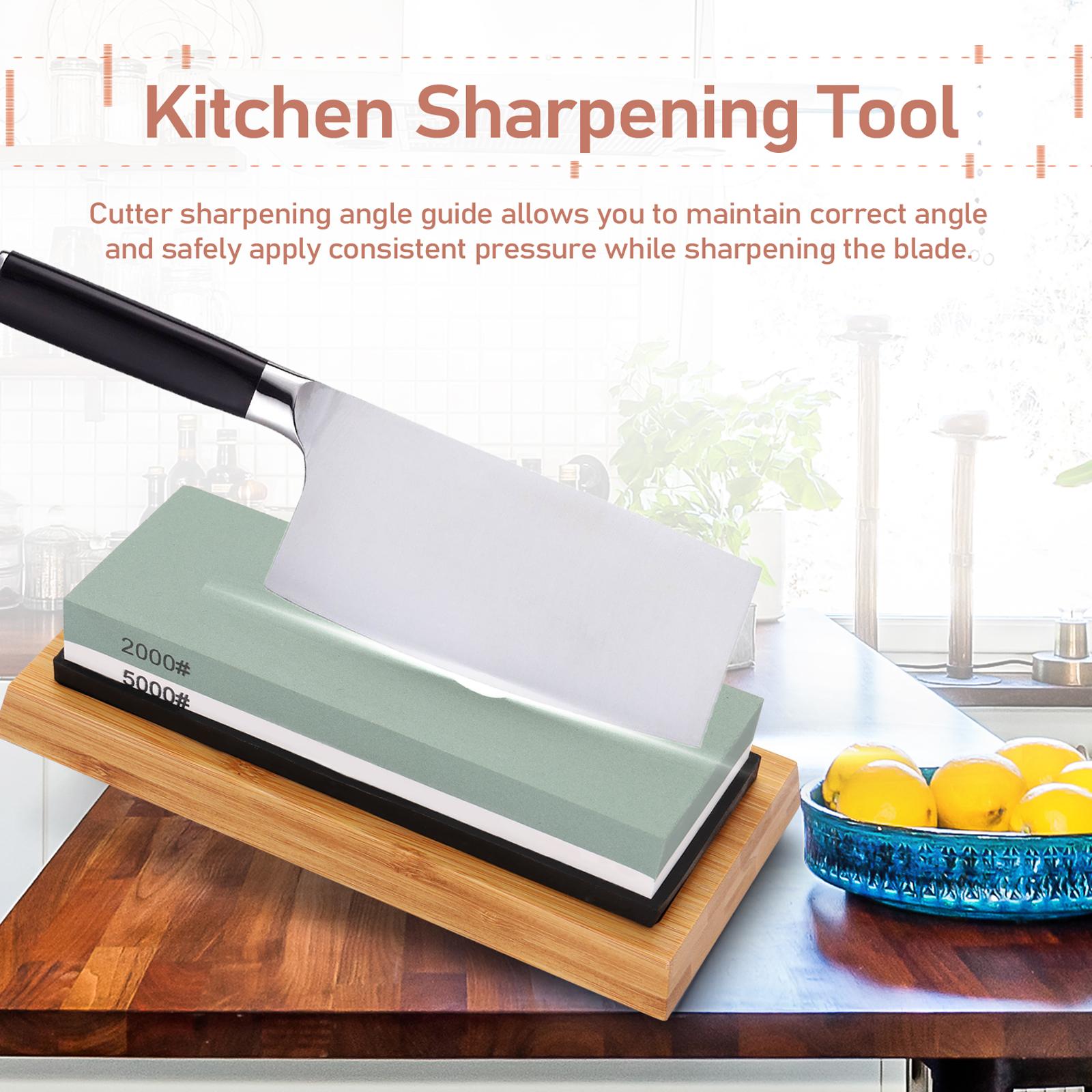 2000#/5000# 400#/1000# Grit Premium Whetstone Cut Sharpening Stone Set Sharpener for All Blade Non Slip Base Cutter