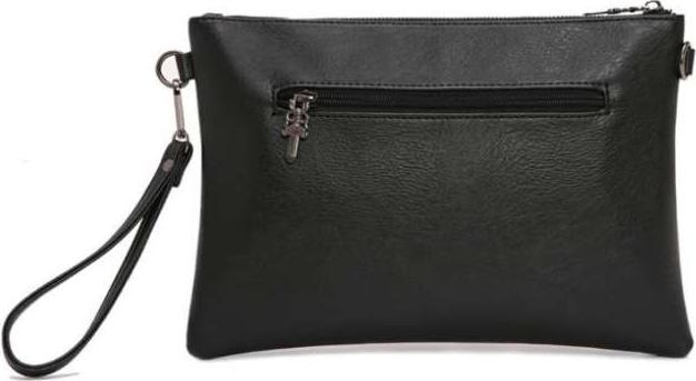 Men's Fashion Clutch Bag Pattern PU Leather wallet - Black