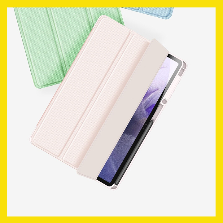 Bao Da Chính Hãng Dux Ducis TOBY Cho Samsung Galaxy Tab S8 Lưng Trong Suốt Không Ố Vàng, Có Ngăn Đựng Bút - Hàng Chính Hãng