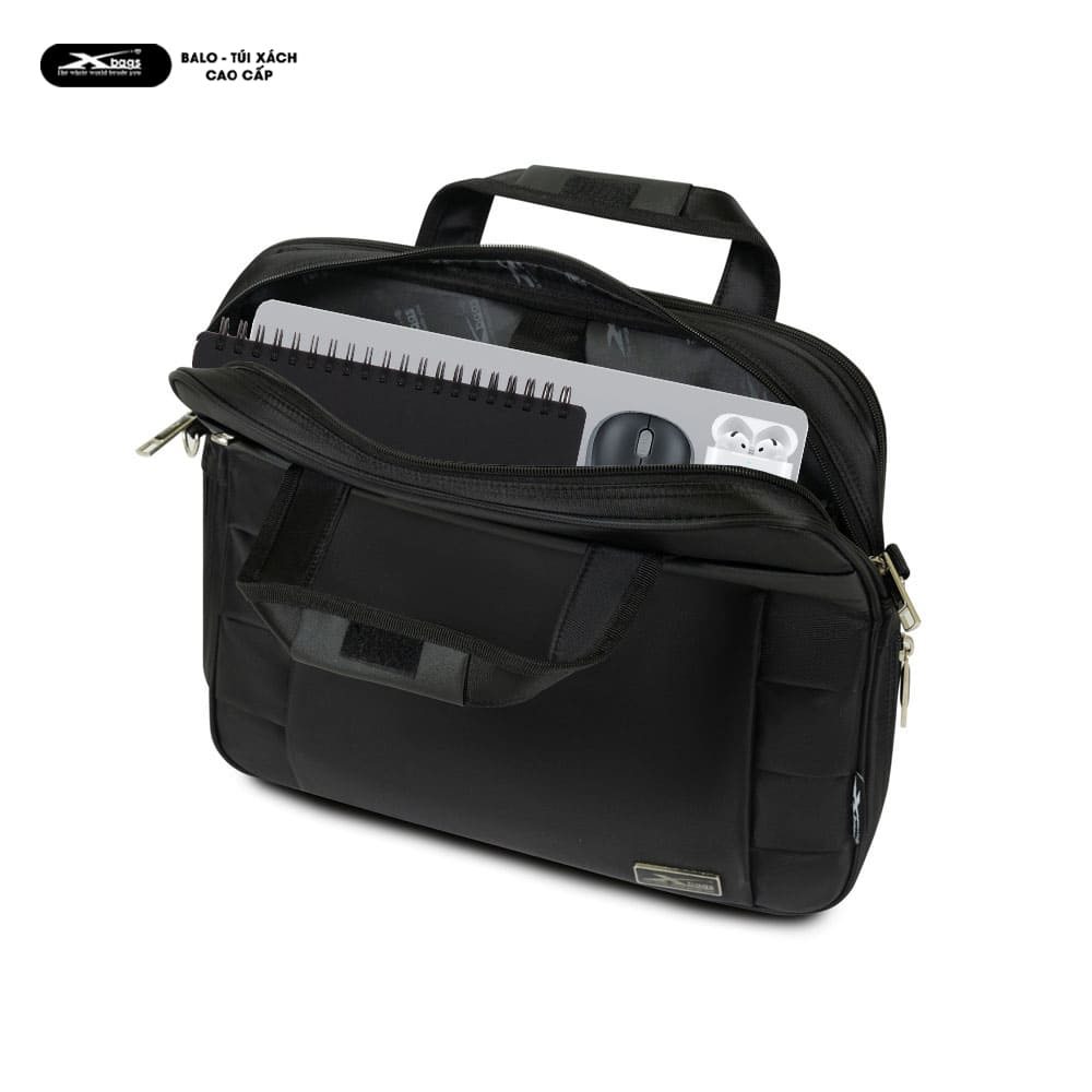 Cặp Doanh Nhân Xbags Expand Pro XB4002 Màu Đen Cao Cấp, Chống Nước, Nhiều Ngăn, Đựng Được Laptop 17 Inch, Có Khóa Nới Rộng, Sang Trọng!