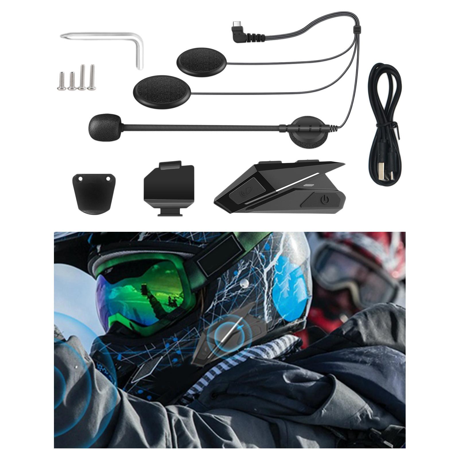Motorcycle Bluetooth 5.0 Headset Connect to Interphone for Driving Riding