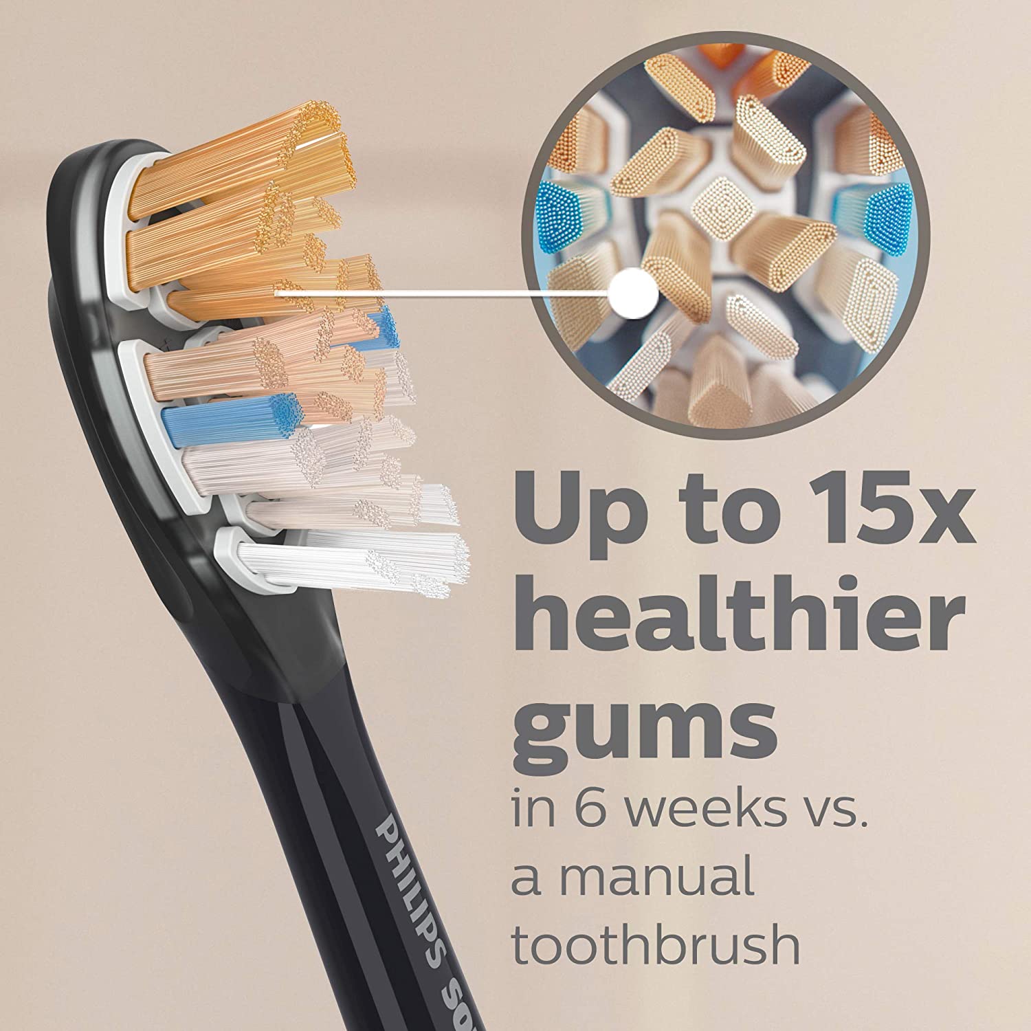 Đầu bàn chải đánh răng thay thế đa năng cao cấp A3 chính hãng của Philips Sonicare Màu đen