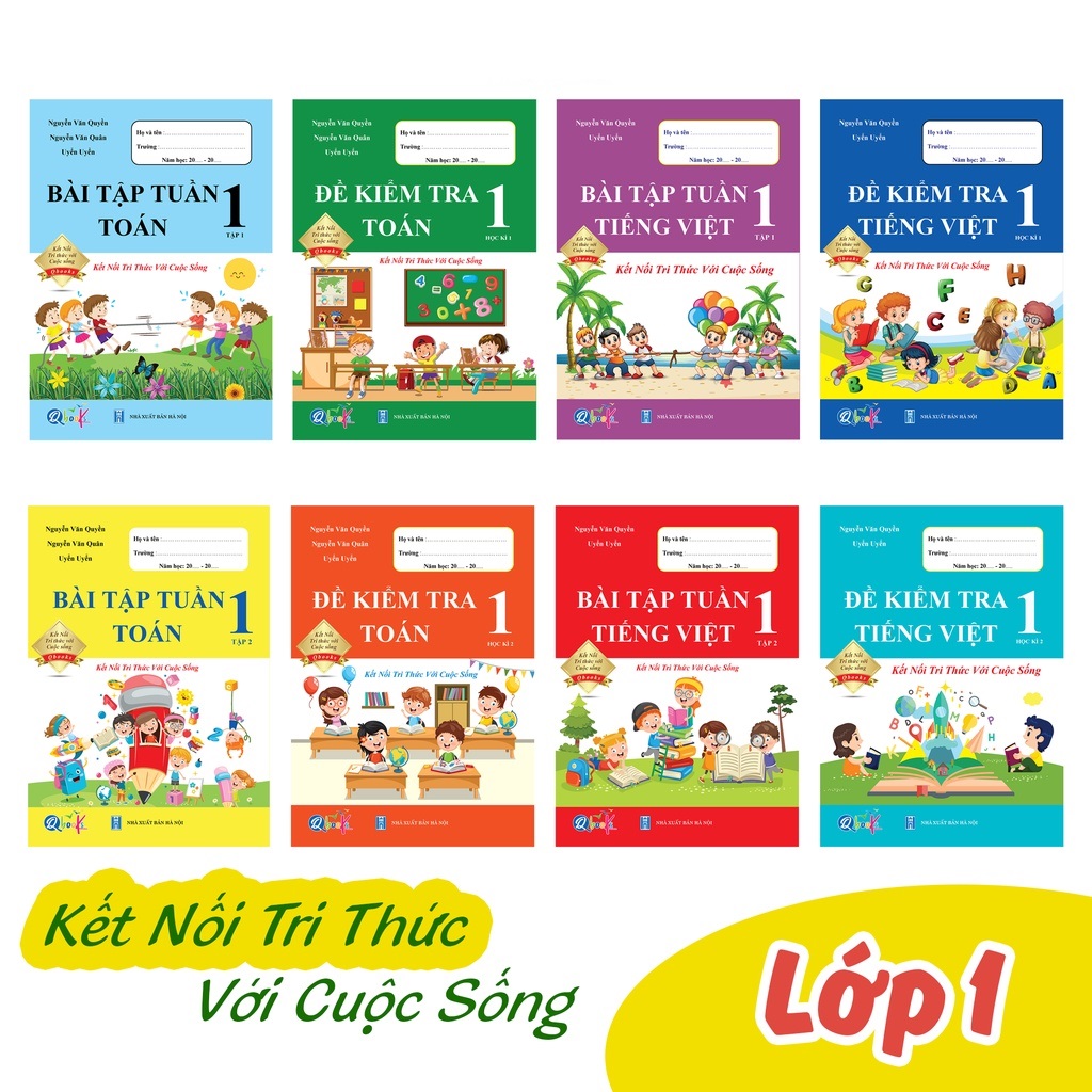 Sách - Combo Bài Tập Tuần và Đề Kiểm Tra Toán - Tiếng Việt 1 - Kết nối tri thức với cuộc sống - Cả Năm