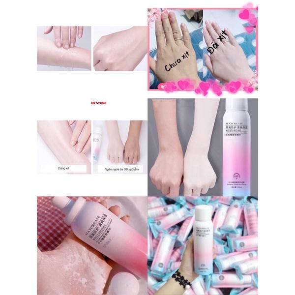 Chai MAYCREATE Xịt Chống Nắng, Trắng Da, Dưỡng Ẩm, Chất Xịn 150ml