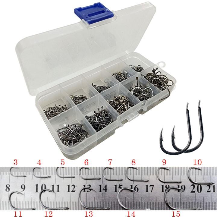 Hộp 500 Lưỡi Câu Thép Carbon Từ Số 3 Đến 13