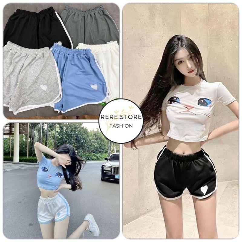 Quần Nữ Viền Trái Tim - Rere.Store - Short đùi trẻ trung năng động, cá tính Ulzzang