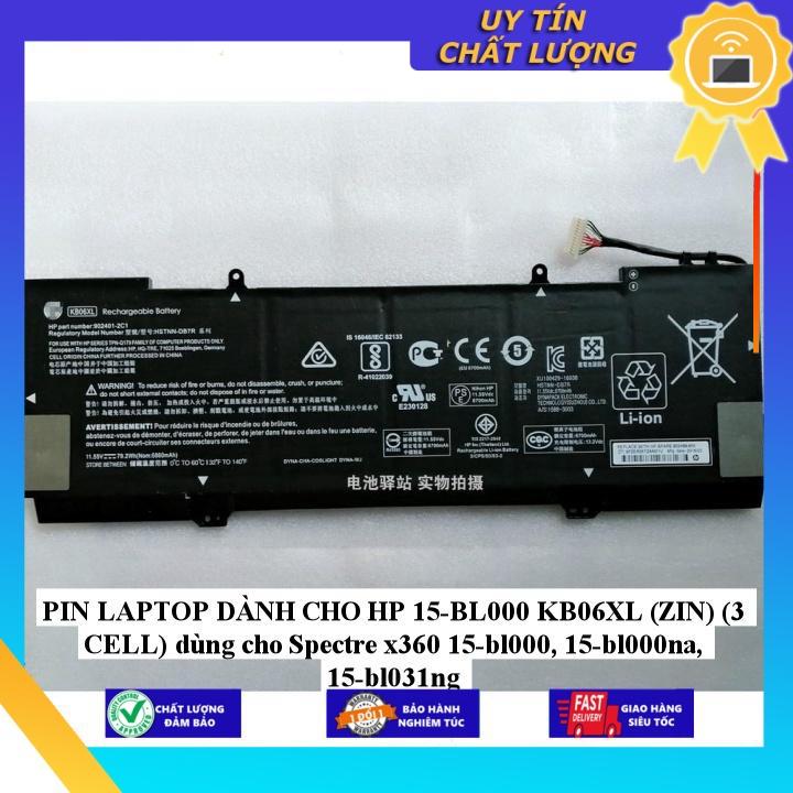PIN dùng cho  LAPTOP HP 15-BL000 KB06XL dùng cho Spectre x360 15-bl000, 15-bl000na, 15-bl031ng - Hàng chính hãng  MIBAT1554