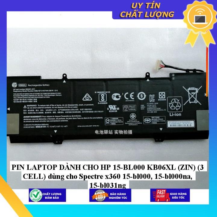 PIN dùng cho LAPTOP HP 15-BL000 KB06XL dùng cho Spectre x360 15-bl000, 15-bl000na, 15-bl031ng - Hàng Nhập Khẩu New Seal