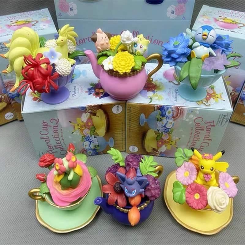 Mô hình Bộ sưu tập cốc hoa búp bê 2 pikachu trang trí