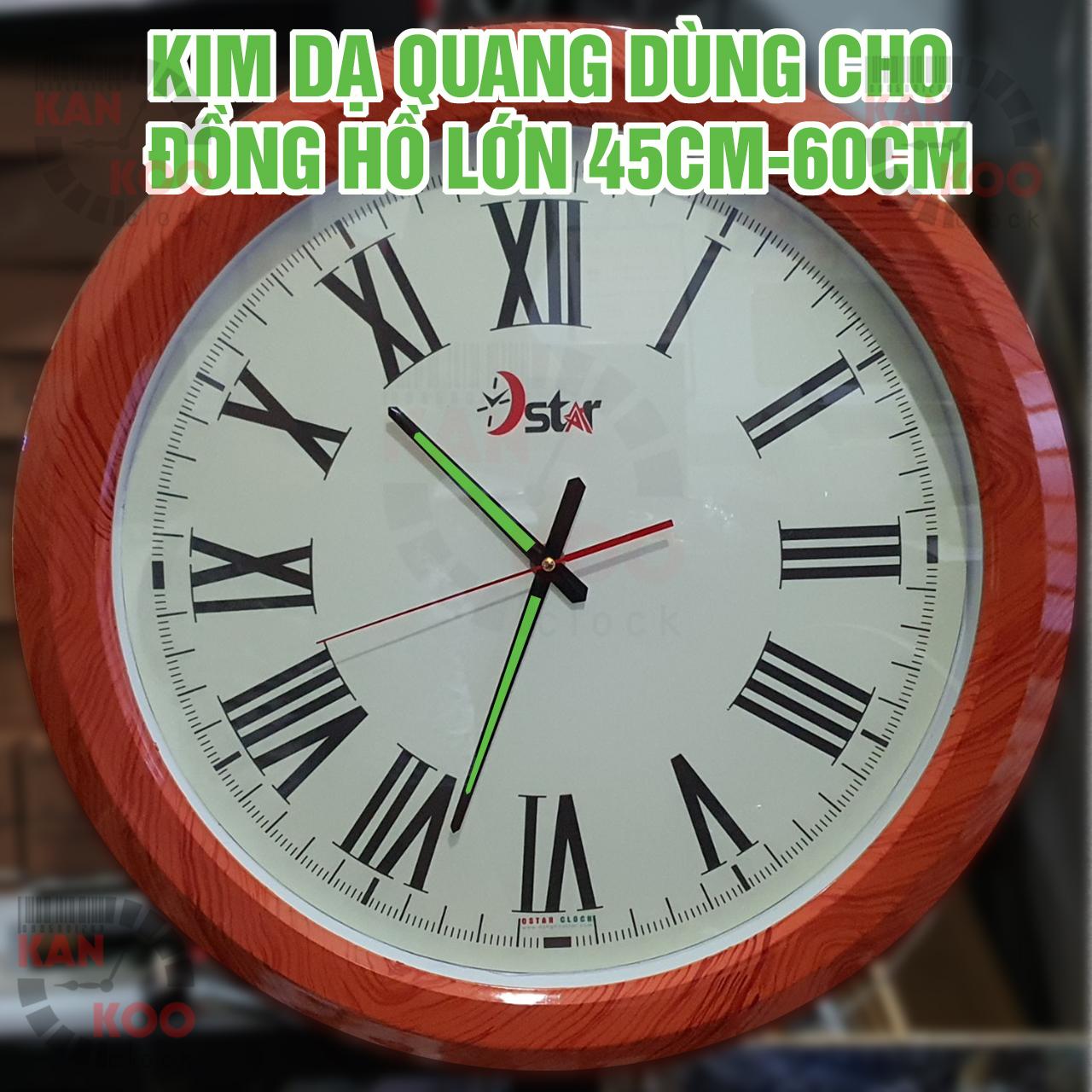 Kim đồng hồ treo tường dạ quang, phát sáng vào ban đêm loại dài 15.2cm mã số K6124