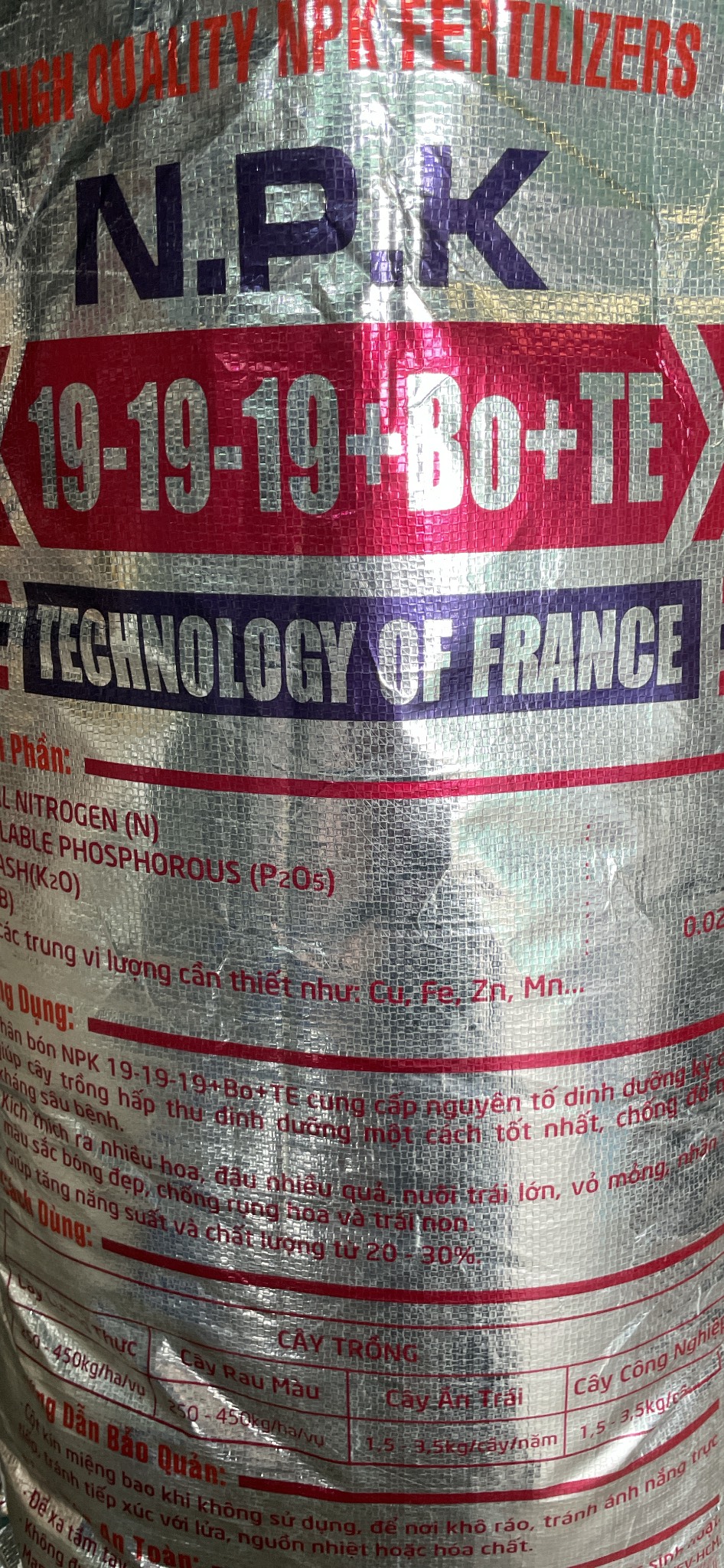 Phân bón gốc CON CÒ VÀNG 19-19-19 Bo TE túi zip 1kg