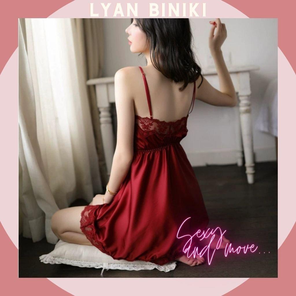 Váy ngủ lụa viền ren 2 dây sexy gợi cảm LYAN BIKINI L010