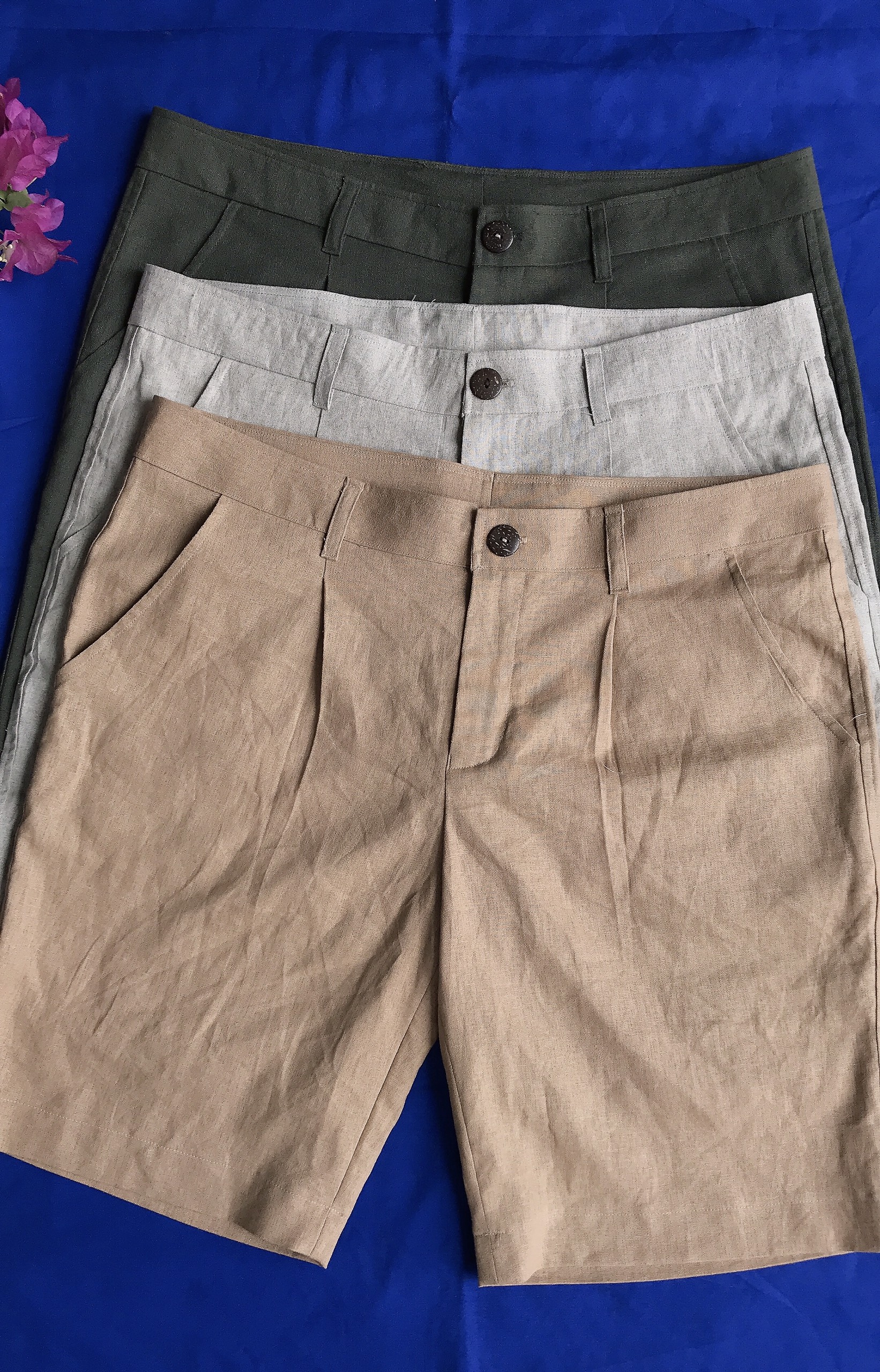 Quần short Nam/nữ (6 màu), chất liệu linen 100%