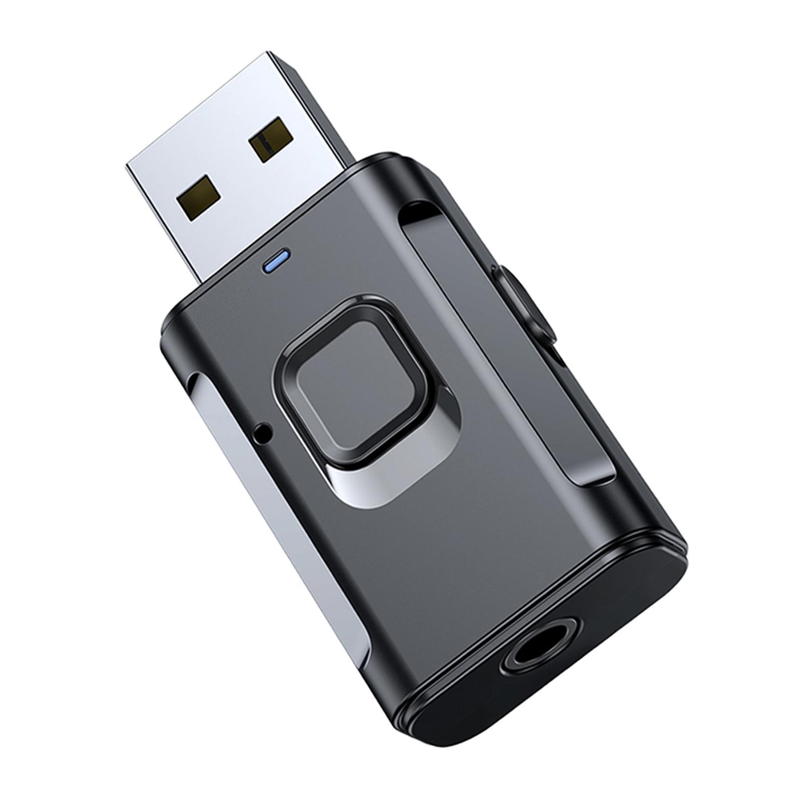USB Bluetooth 5.0 Receiver 2 in1 Audio Receiver Adapter Low Latency USB Bluetooth Audio Adapter for PC TV Car Stereo