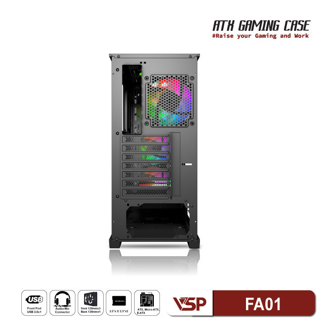 Vỏ Máy Tính Case VSP Gaming FA01 chuyên lắp Main X99 2 CPU – Hàng Chính Hãng