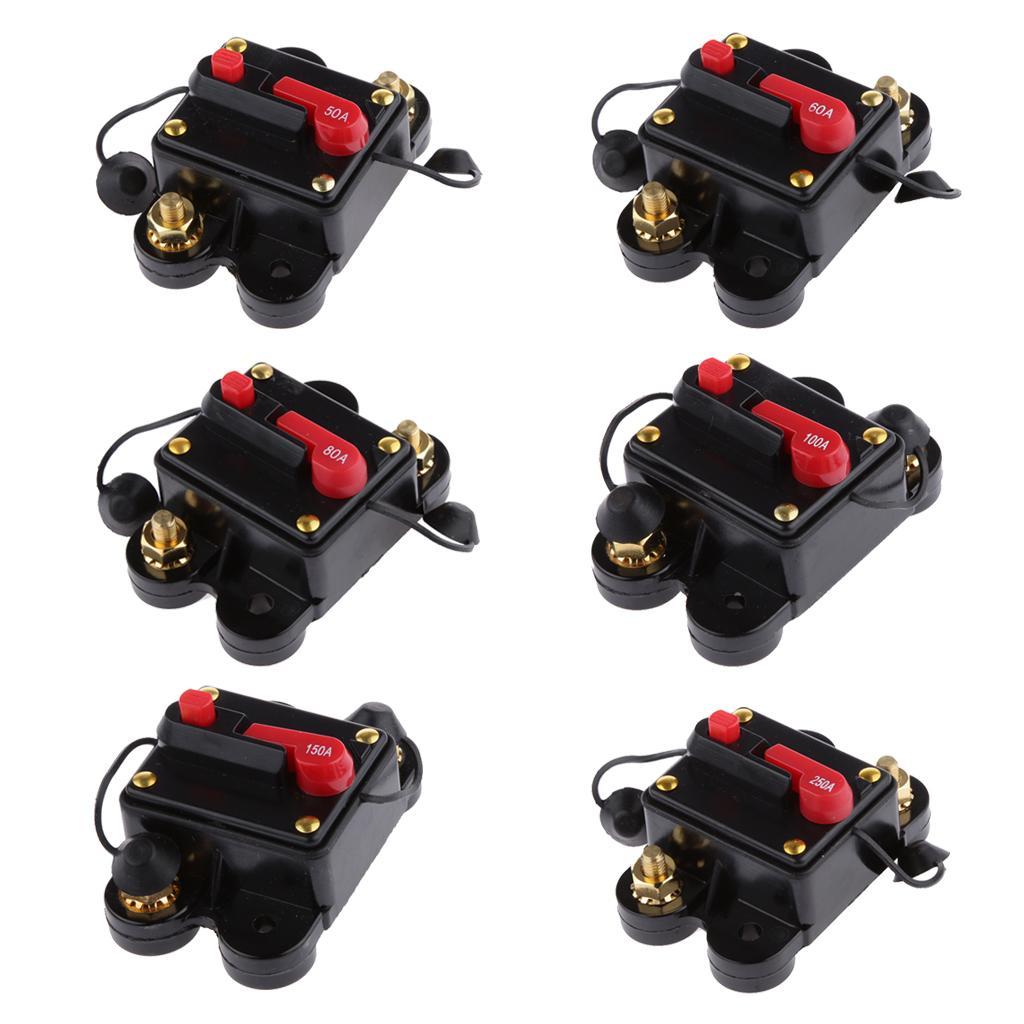 5xManual Reset Circuit Breaker 12v/24v Car Auto Boat Audio Fuse Holder 60A 02