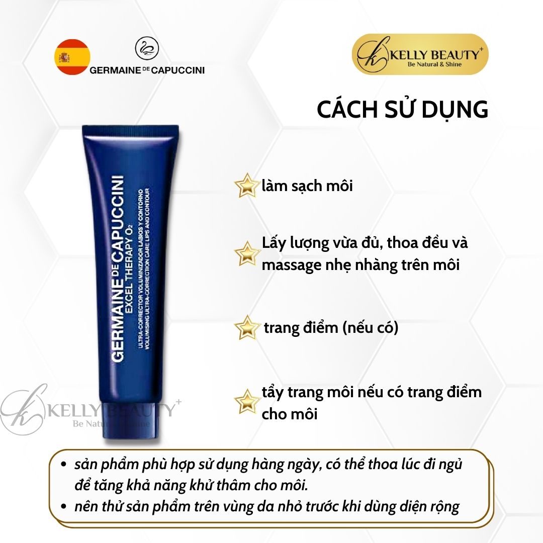 Son Dưỡng Hồng Môi Germaine ET O2 Correction Care Lips Contour - Đào Thải Chì, Dưỡng Ẩm; Giữ Màu Phun Xăm - Kelly Beauty