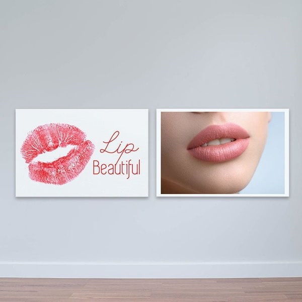 Tranh trang trí phòng xăm &quot;Lip beautiful&quot; | Tranh xăm môi W2291 Canvas có viền