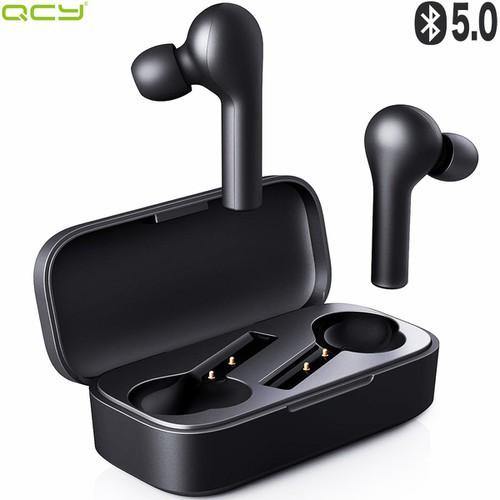 Tai Nghe Bluetooth 5.0 True Wireless QCY T5 PIN TRÂU TỚI 5 GIỜ - Cảm Ứng - Đàm Thoại - Chống Ồn